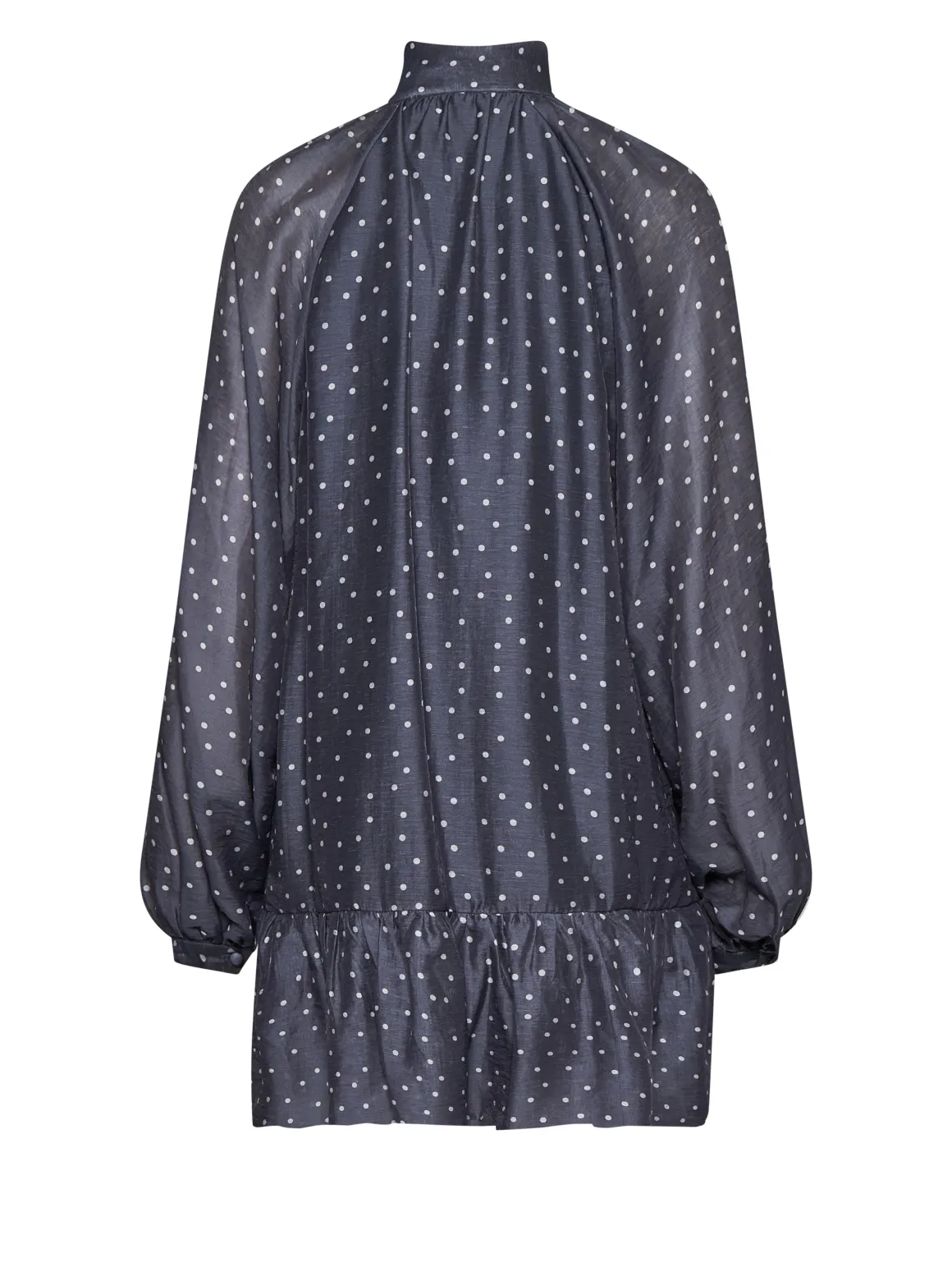 Dress with Bow at the Neck and Graphic Pattern
