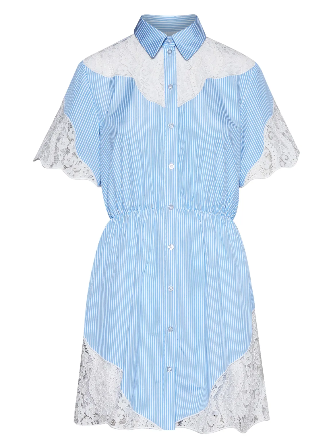 Dress with contrasting inserts and structured design