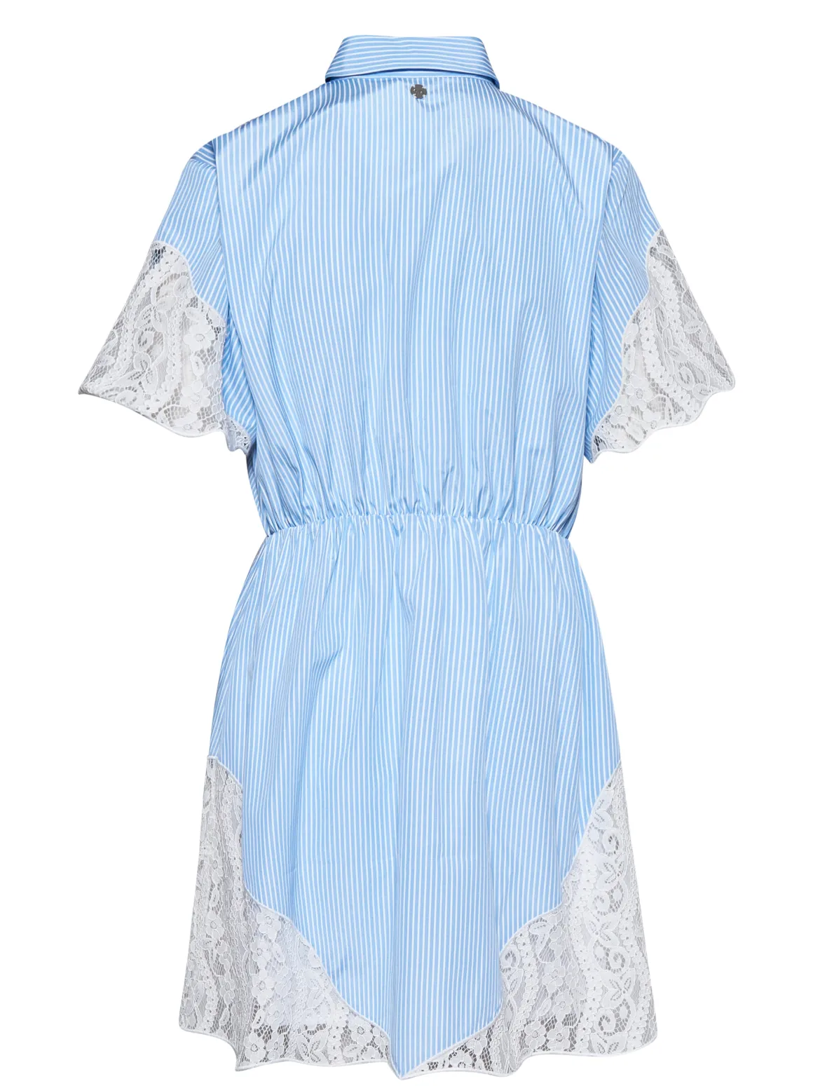 Dress with contrasting inserts and structured design