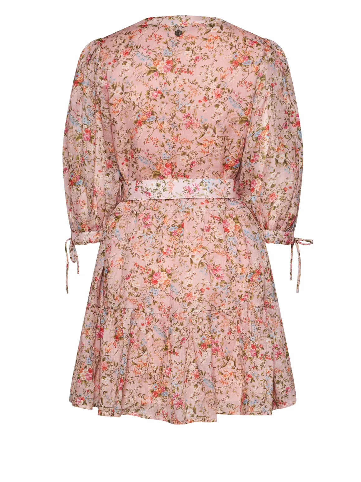 Dress with Floral Pattern and Waist Detail