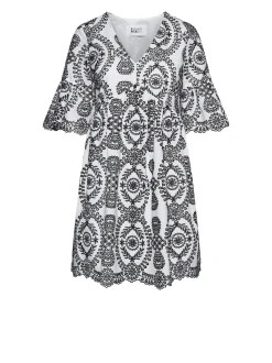Dress with Graphic Pattern and Sophisticated Details
