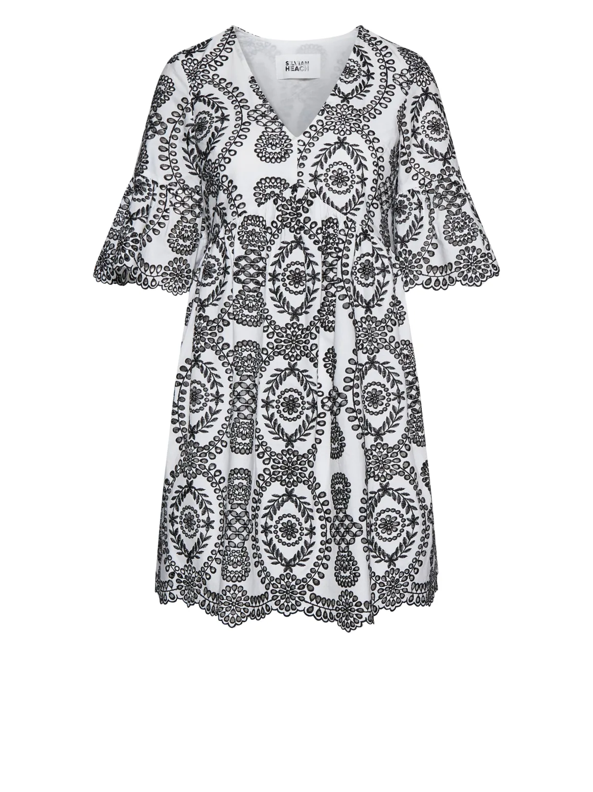 Dress with Graphic Pattern and Sophisticated Details