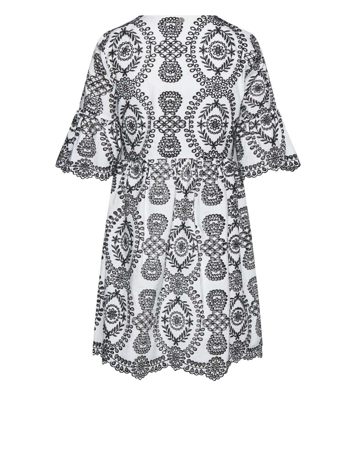 Dress with Graphic Pattern and Sophisticated Details