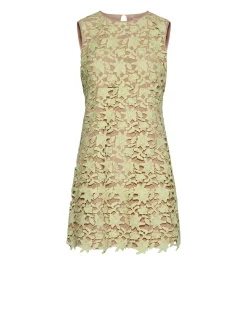 Dress with openwork floral motif and essential design