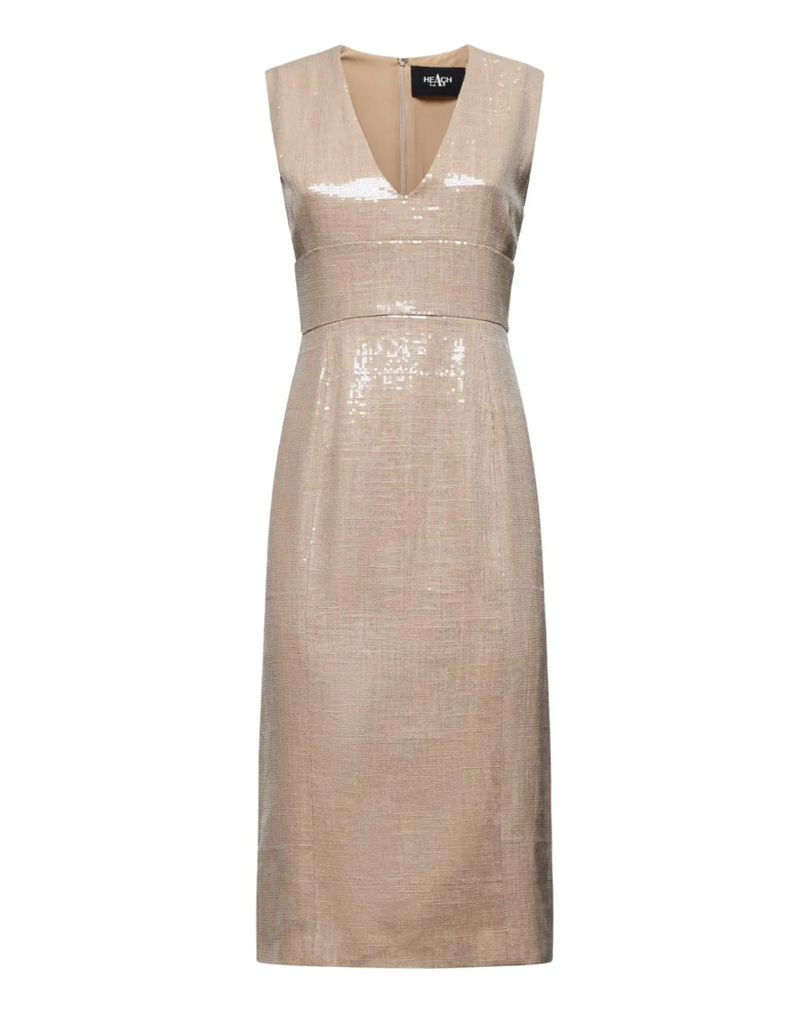 Dress with sequins and V -neck