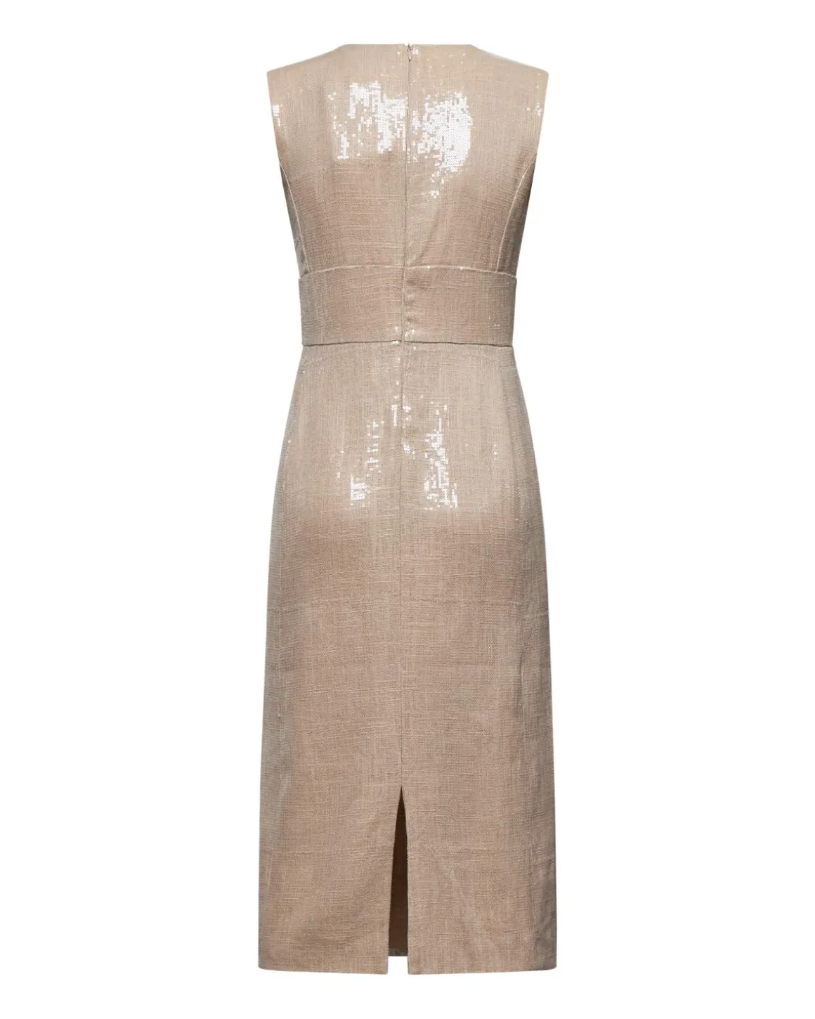 Dress with sequins and V -neck