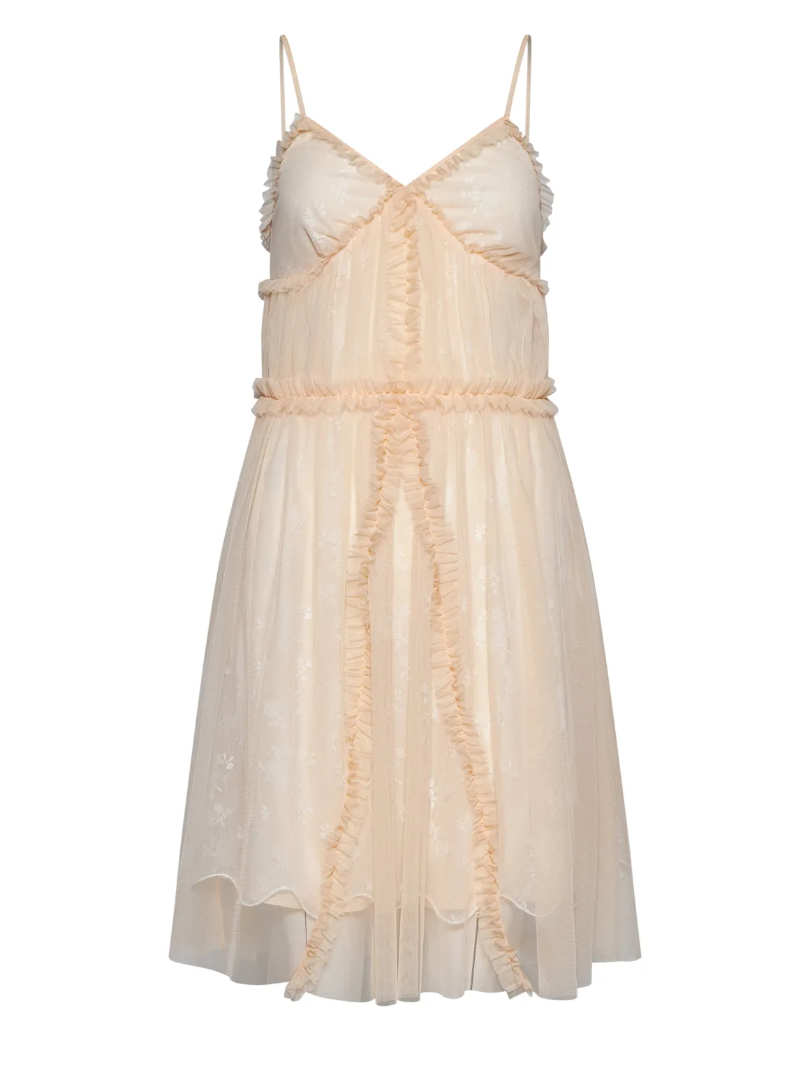 Dress with thin straps and decorative details