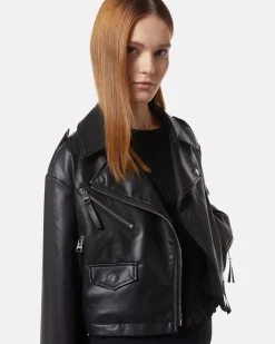 Eco -leather biker jacket