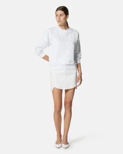 Embroidered sweatshirt with tone on tone details