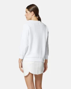 Embroidered sweatshirt with tone on tone details