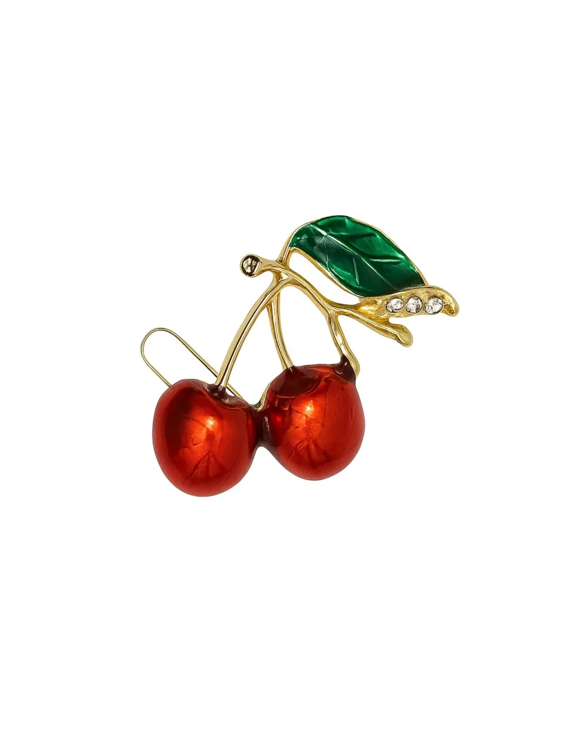 Figurative brooch with botanical design and luminous details
