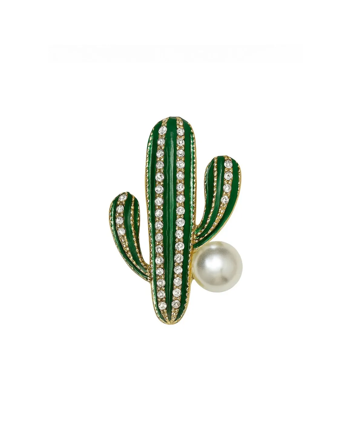 Figurative brooch with botanical design and luminous detail