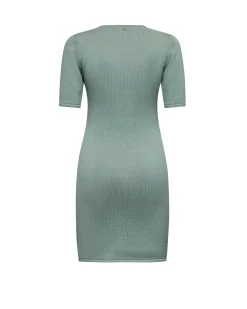 Fitted dress with decorative buttons