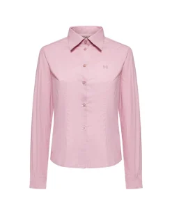 Fitted shirt with pointed collar