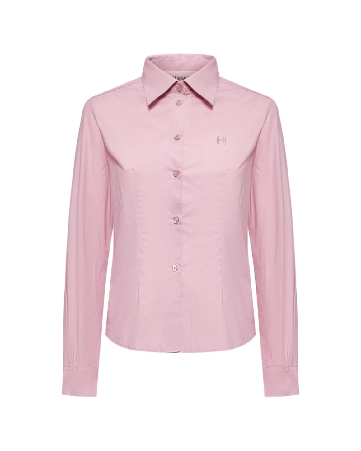 Fitted shirt with pointed collar