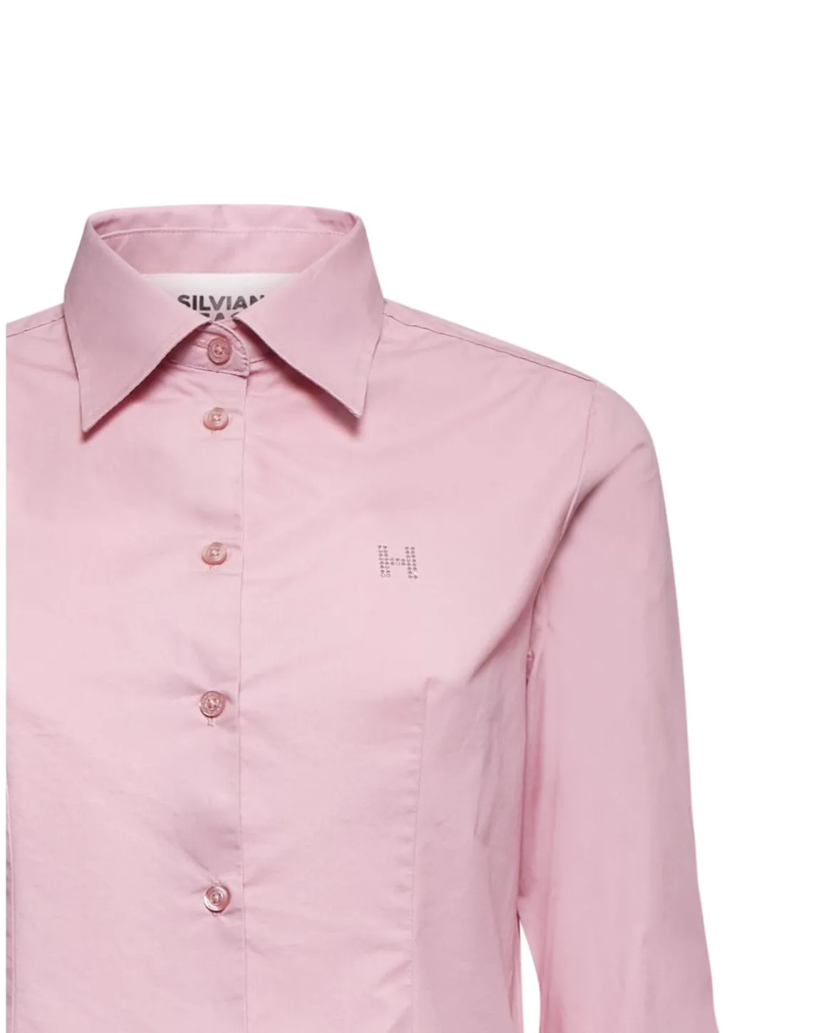 Fitted shirt with pointed collar