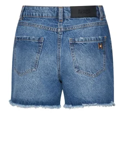 Five-pocket shorts with distressed details