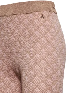 Flared trousers with embossed texture