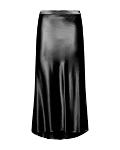 Flowing satin-effect skirt