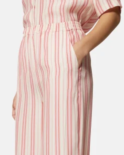 High -waisted trousers with striped print