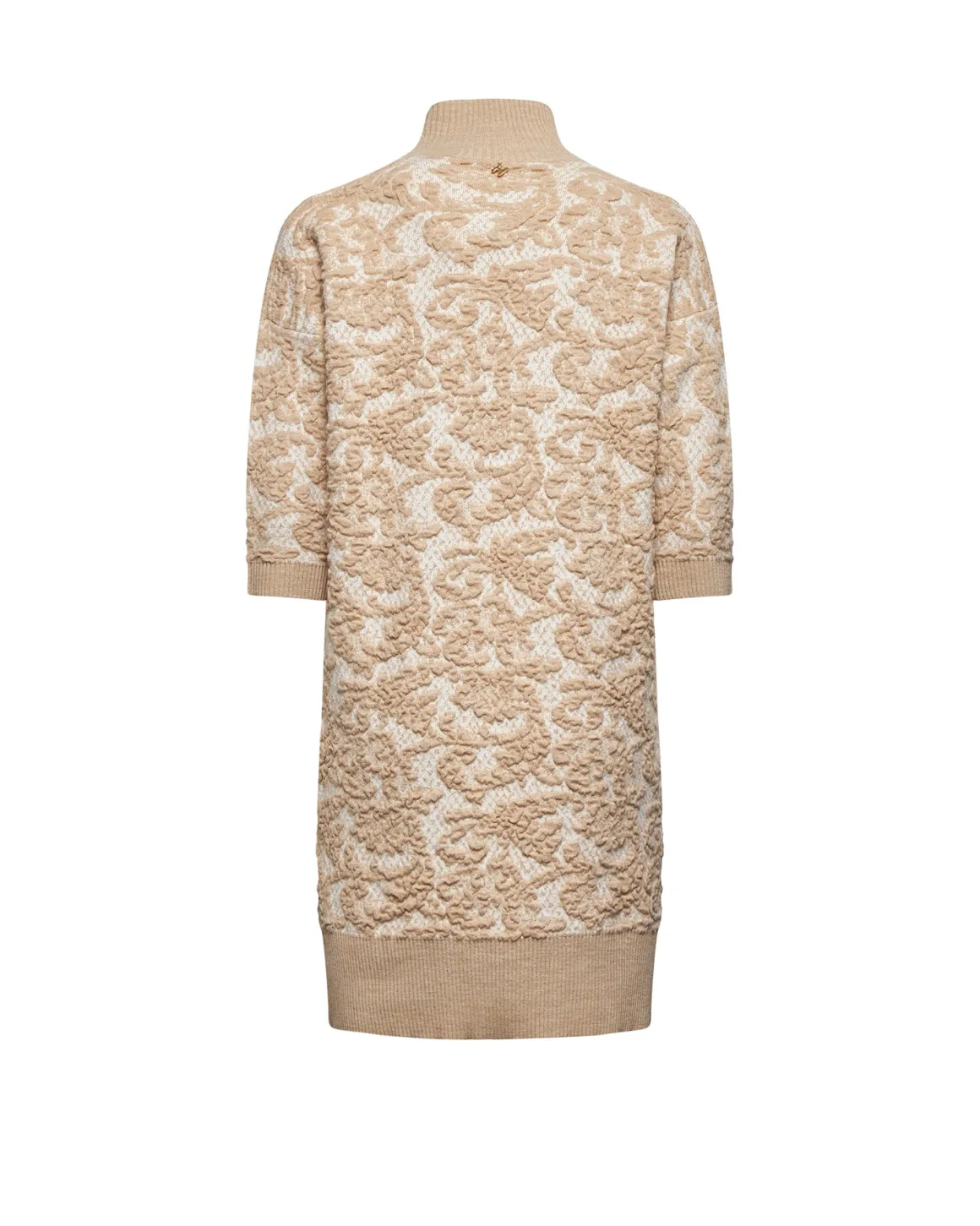 High-neck dress with short sleeves