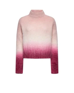High-neck faded sweater