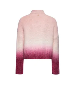 High-neck faded sweater