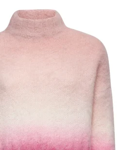 High-neck faded sweater