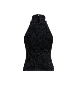 High-neck lurex top