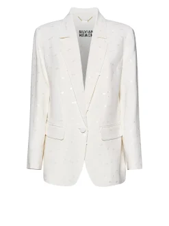 Jacket with Classic Lapels and Decorated Surface