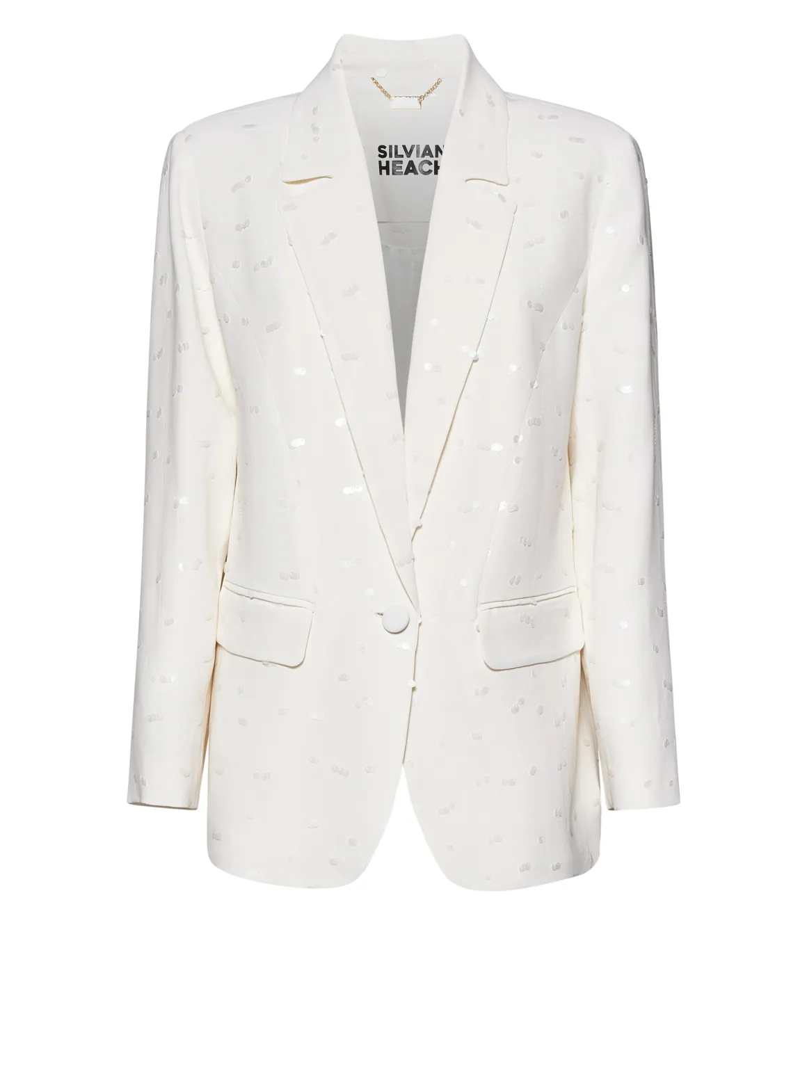 Jacket with Classic Lapels and Decorated Surface