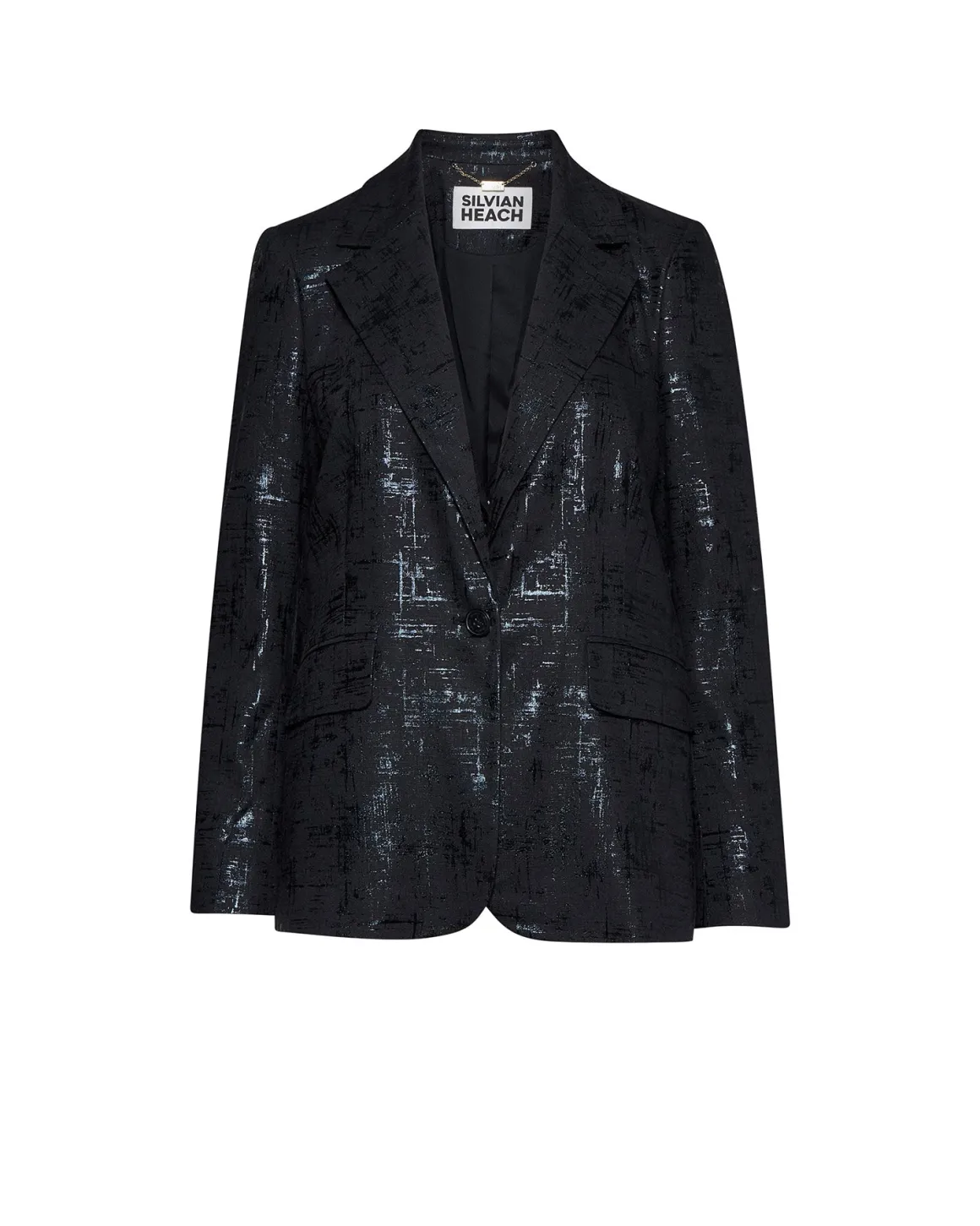 Jacket with Classic Lapels and Decorated Surface