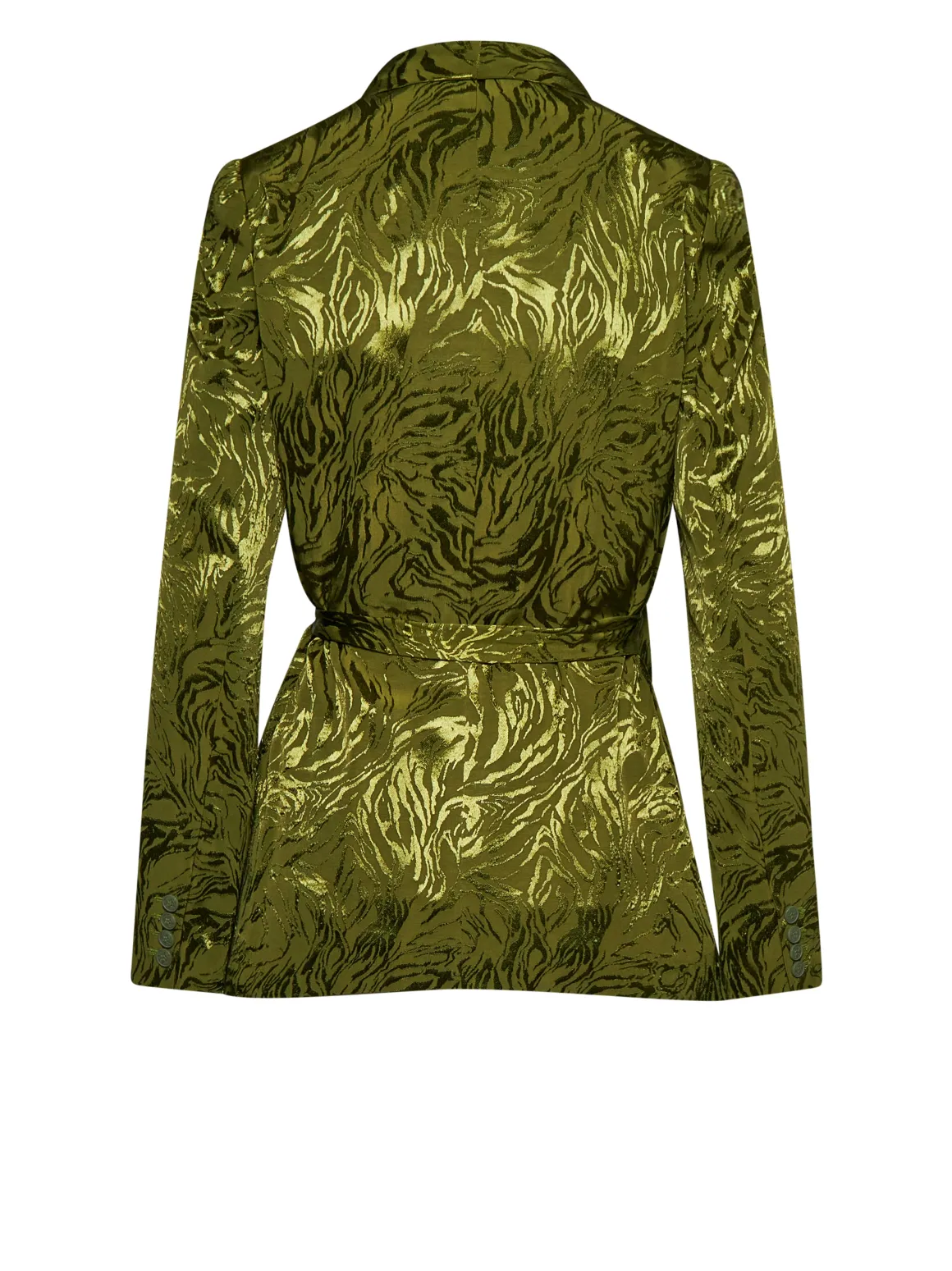 Jacket with Decorative Pattern and Knotted Belt