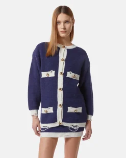 Knitted cardigan with contrast details