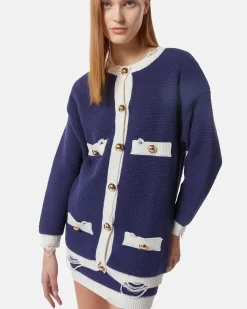 Knitted cardigan with contrast details