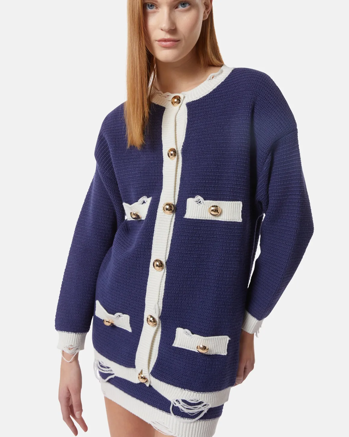Knitted cardigan with contrast details