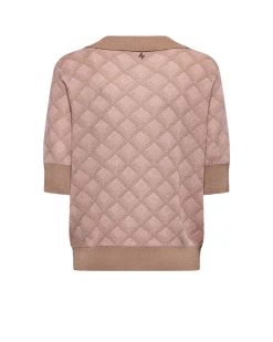 Knitted sweater with polo neckline