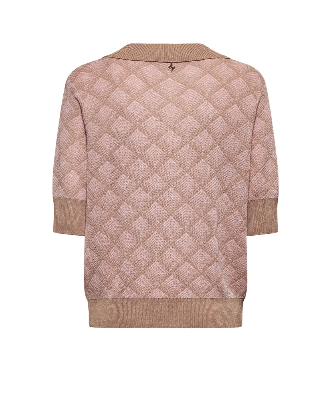 Knitted sweater with polo neckline