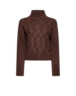 Knitted sweater with woven workmanship