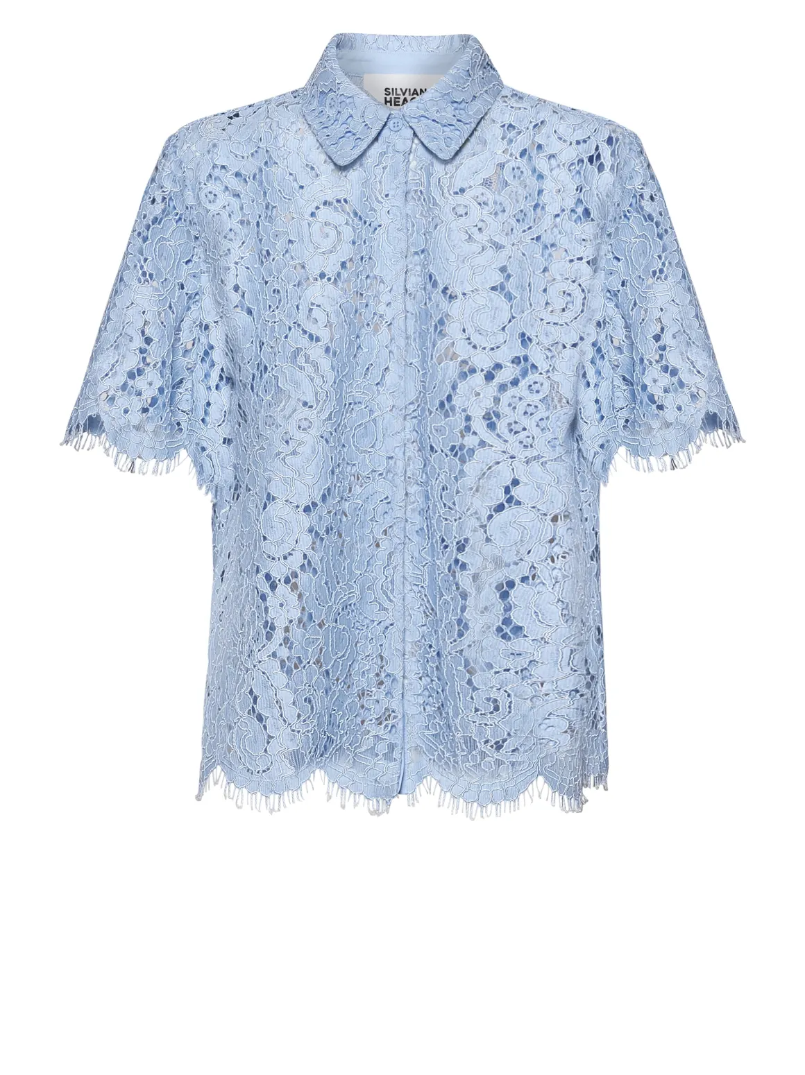 Lace shirt with floral details