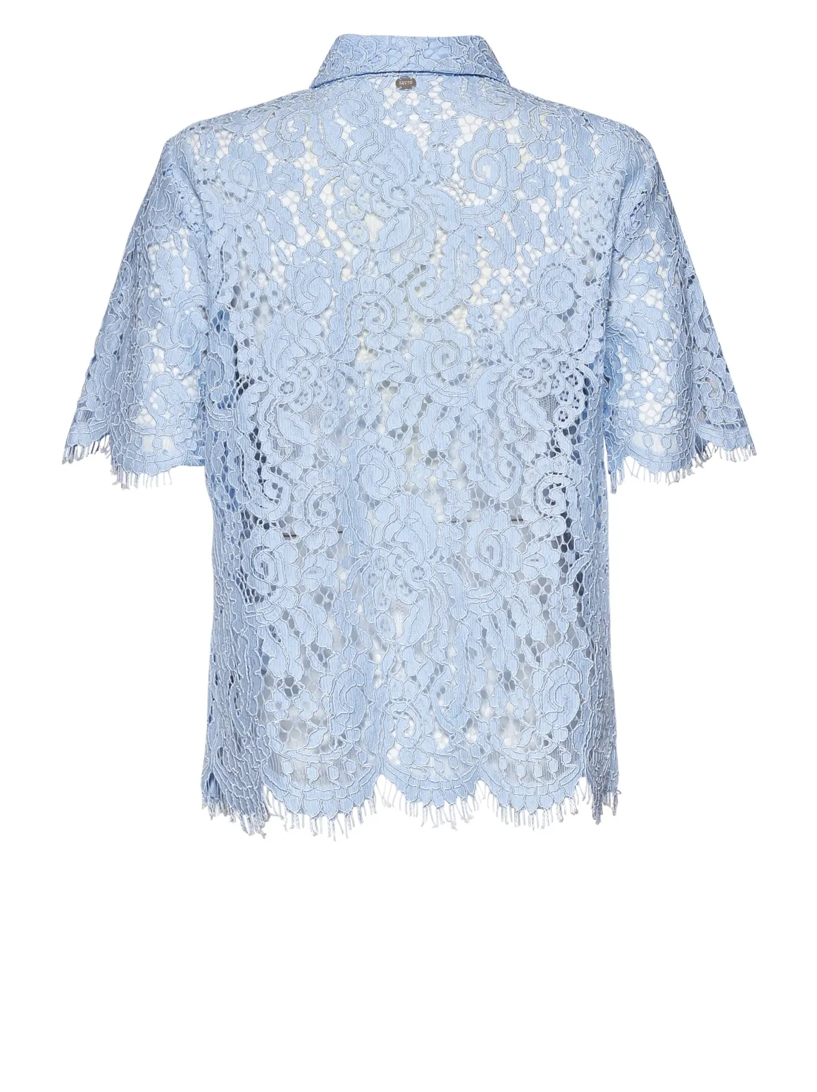 Lace shirt with floral details