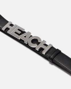 Leather belt with maxi logo