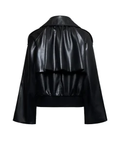 Leather jacket with classic collar