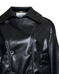 Leather jacket with classic collar