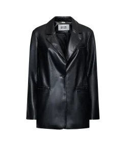 Leather-effect blazer