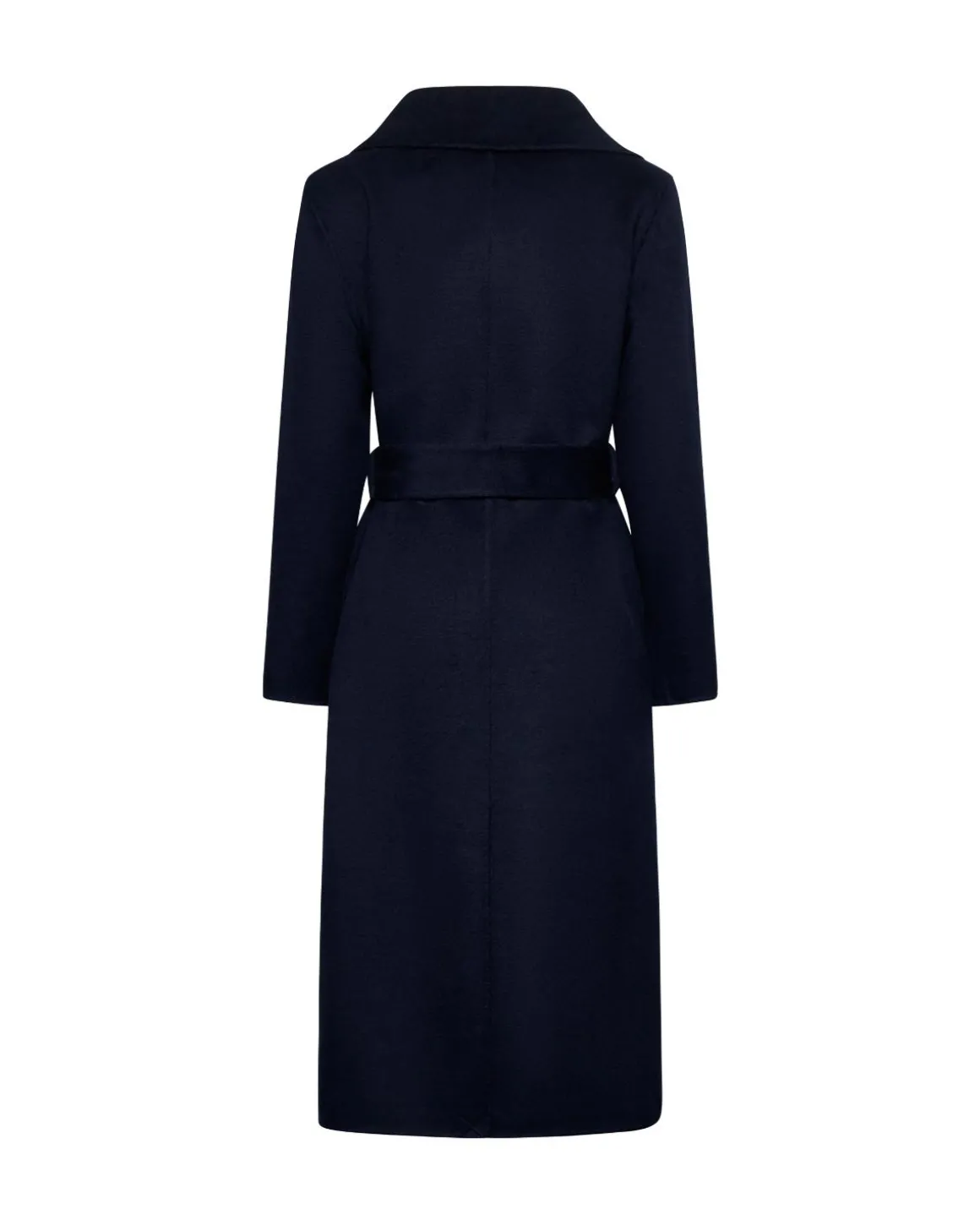 Long coat with tone-on-tone belt
