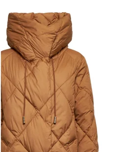 Long down jacket with diamond quilting