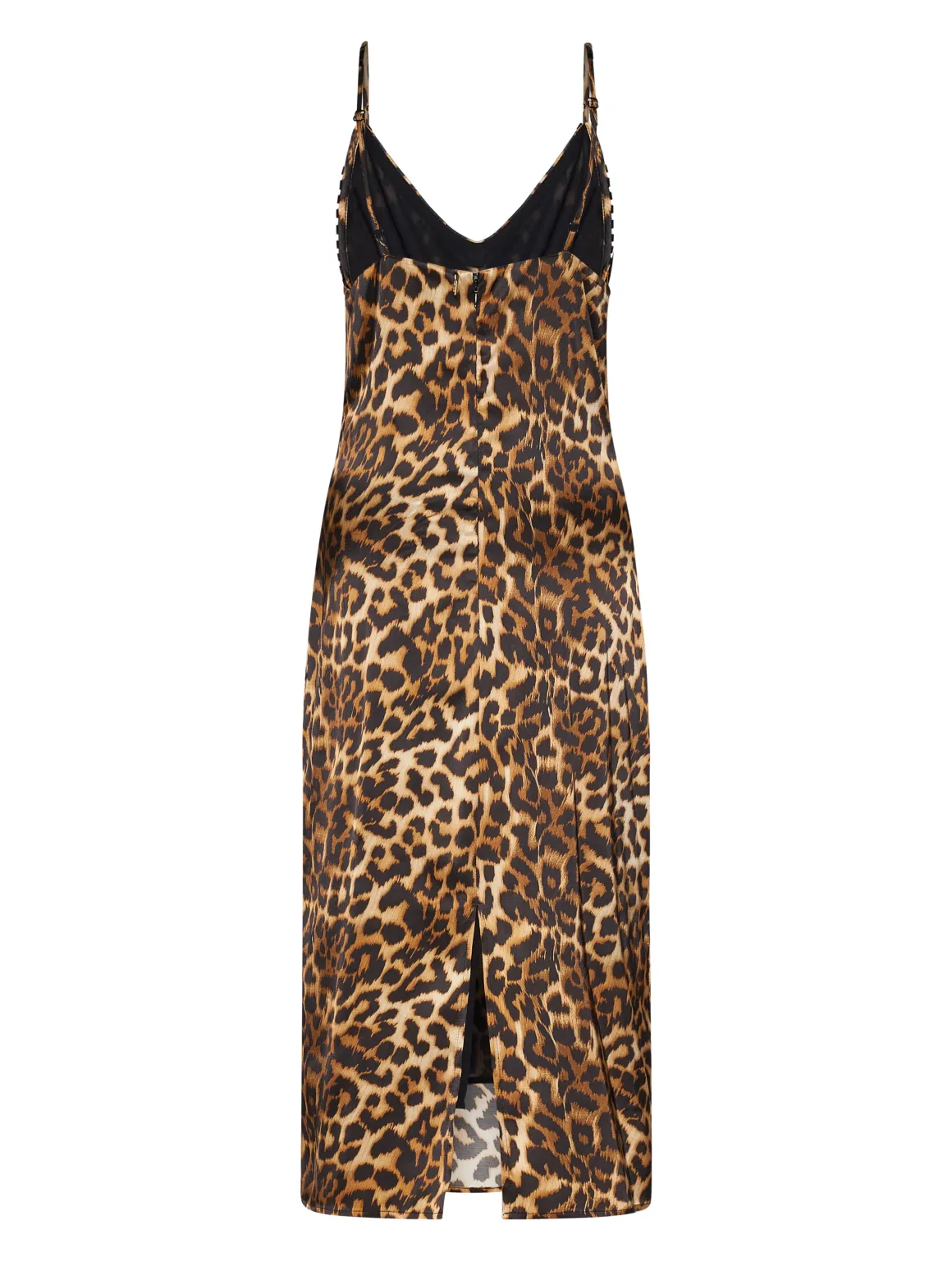 Long dress with animal motif and thin straps