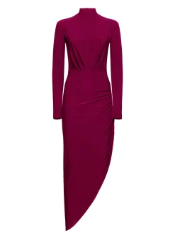 Long dress with asymmetrical drape