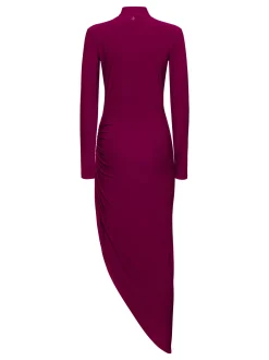 Long dress with asymmetrical drape